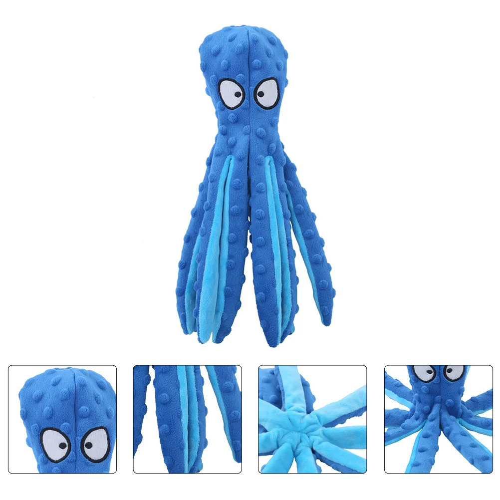 

1PC Cat Dog Chewing Sounding Toy Funny Octopus Plush Plaything (Random Color)