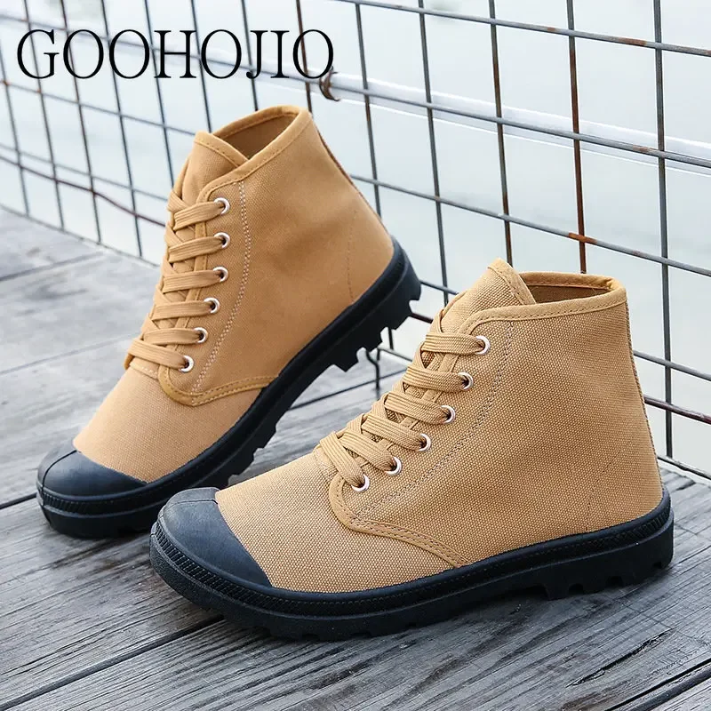 Fashion Male Flats Men Designer Vulcanize Shoes Waterproof Sneakers Men High Top Shoes Canvas Lace-up Men Casual Shoes Daily 6
