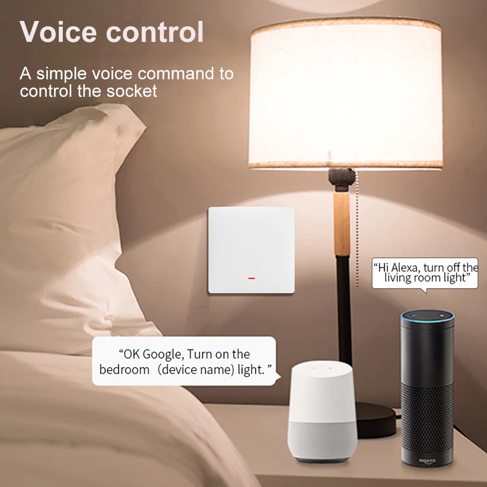 Tuya WiFi مفتاح الإضاءة الذكي زر الضغط رقم/مع سلك...