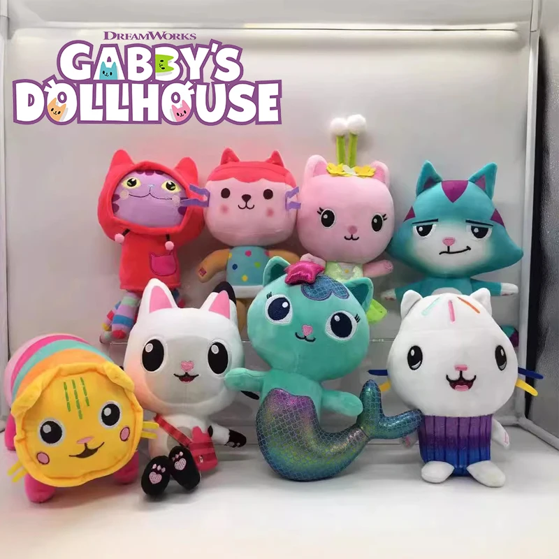 Animali Peluche Gabby Dollhouses Adorabile Peluche Peluche Casa Gatto Bambola Cartone Animato Animali Imbalsamati Sirena Gatto Peluche Bambole Regalo 
