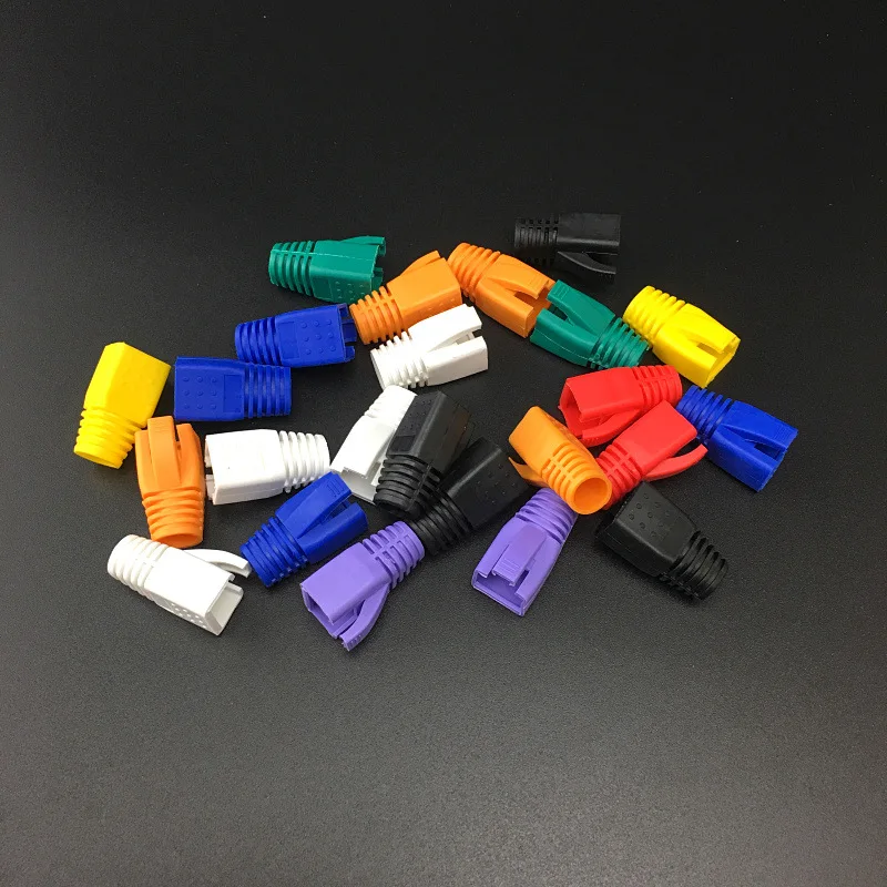 RJ45 Cat7 캡 Cat6a 네트워크 이더넷 케이블 커넥터, Cat 7 플러그 보호용 다색 부츠 시스 컬러 부시 OD 8.5mm