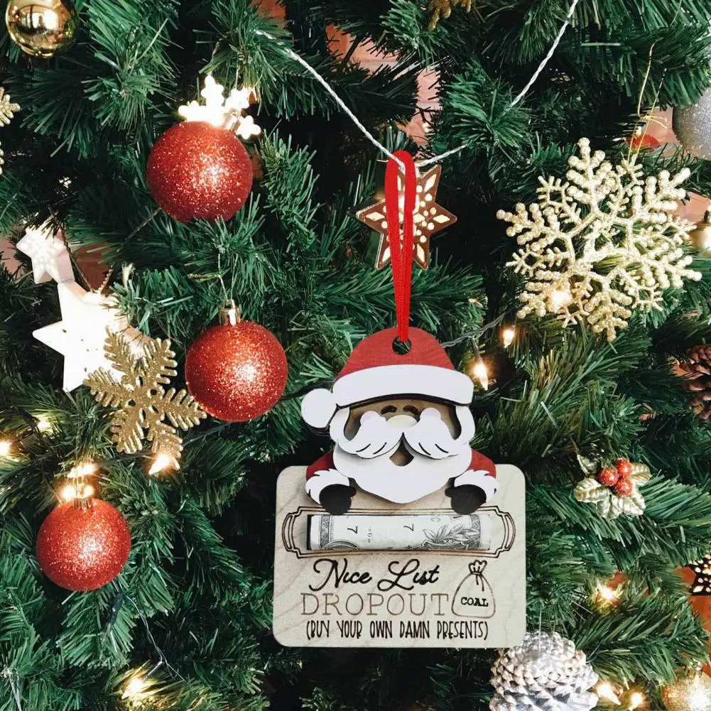 

Уникальный зажим для денег, держатель для чеков, бумажник с рождественской тематикой, деревянный зажим для денег, декоративная тарелка для елки, праздничный Санта для дома