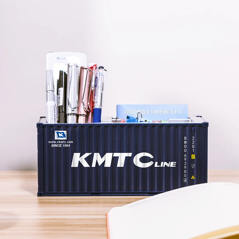 car toys KMTC Mini Shipping Container Model Toys Cargo Container Maritimo Logistics Container Ship Box Pen Holder Office Supplies monster truck lego Diecasts & Toy Vehicles