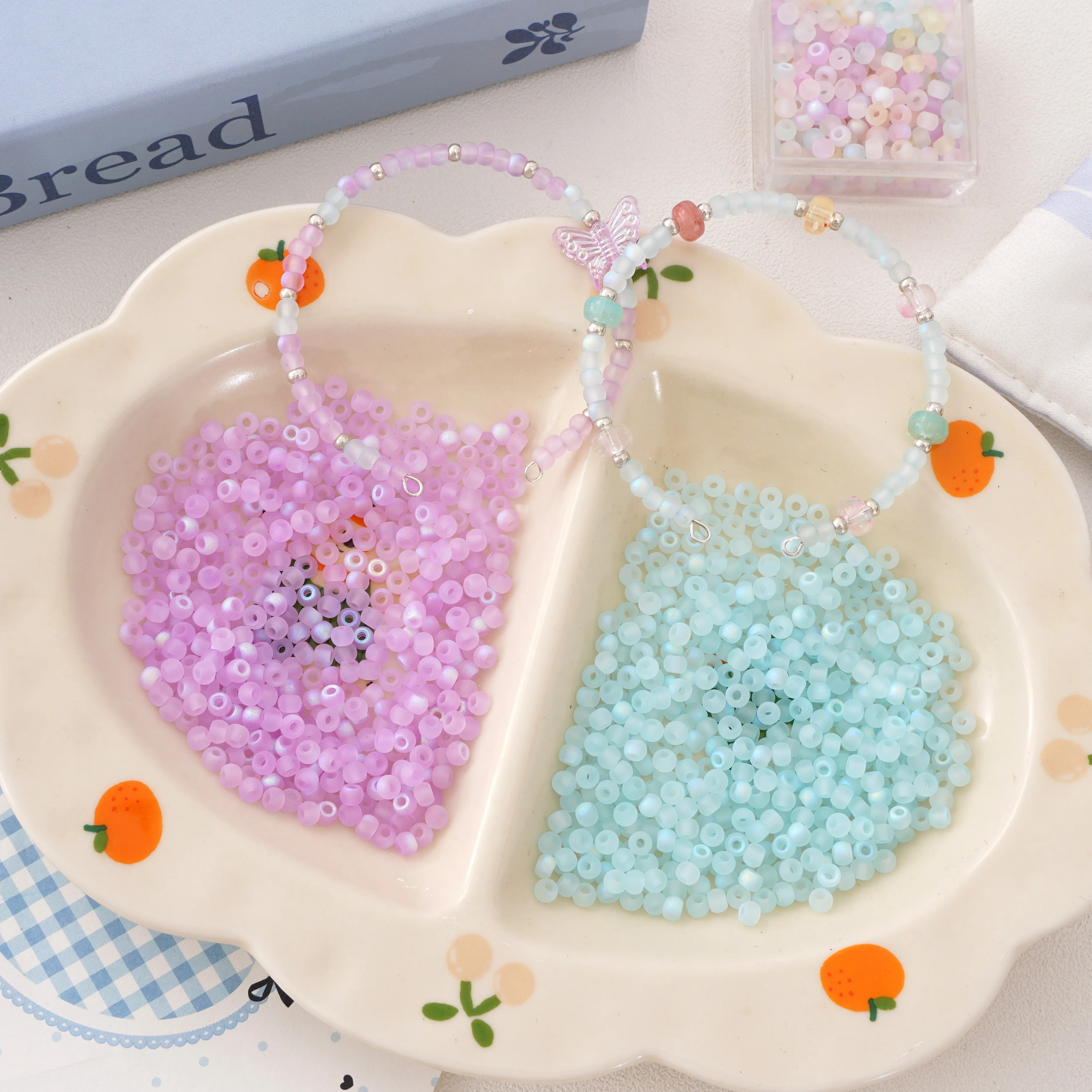 5/10g 4mm High Quality Frosted Glass Seed Beads Unique Loose