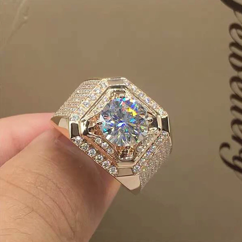 HOMOD Micro Pave CZ Wedding Rings Engagement Hip Hop Ring Round Shape Cool Street women Men Bling Iced Out CZ Ring