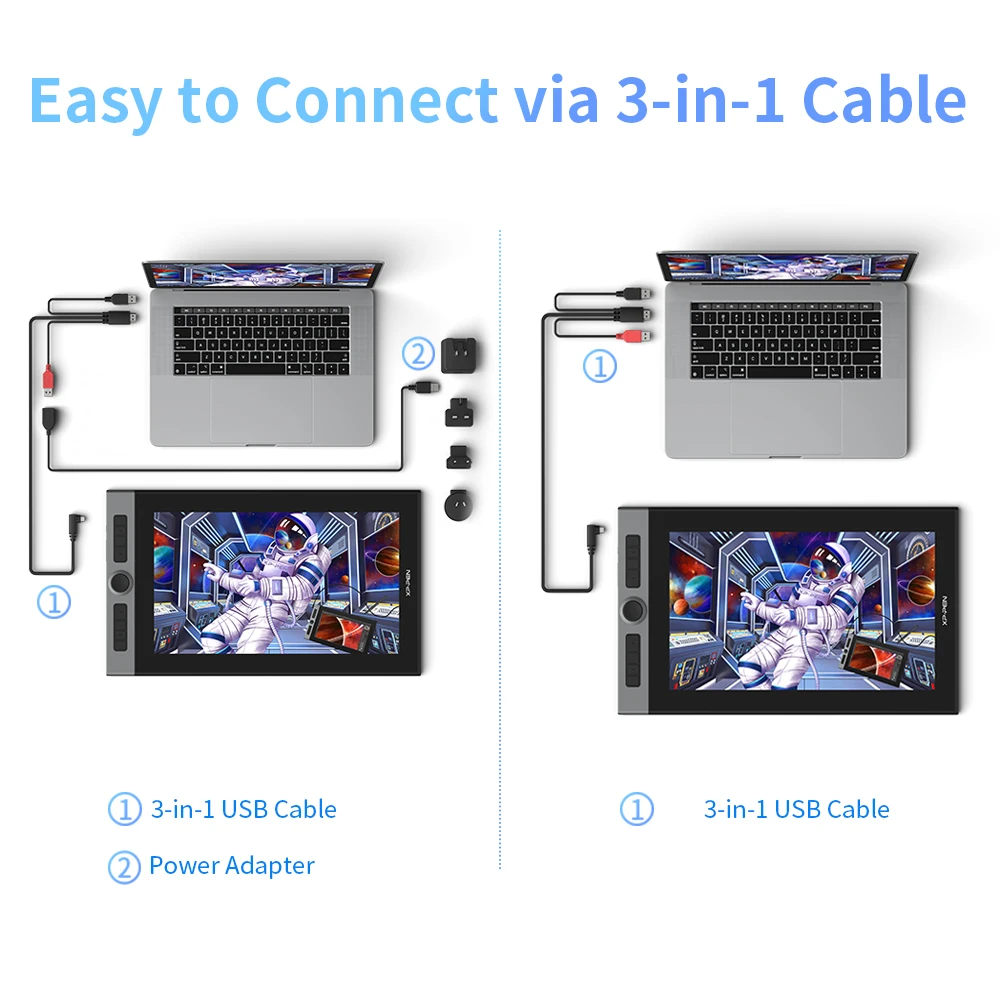 XPPen Artist Pro 16 그래픽 태블릿 모니터 펜 드로잉 스크린 133%, sRGB 배터리 프리 X3 스타일러스 틸트, Windows mac용, 15.6 인치