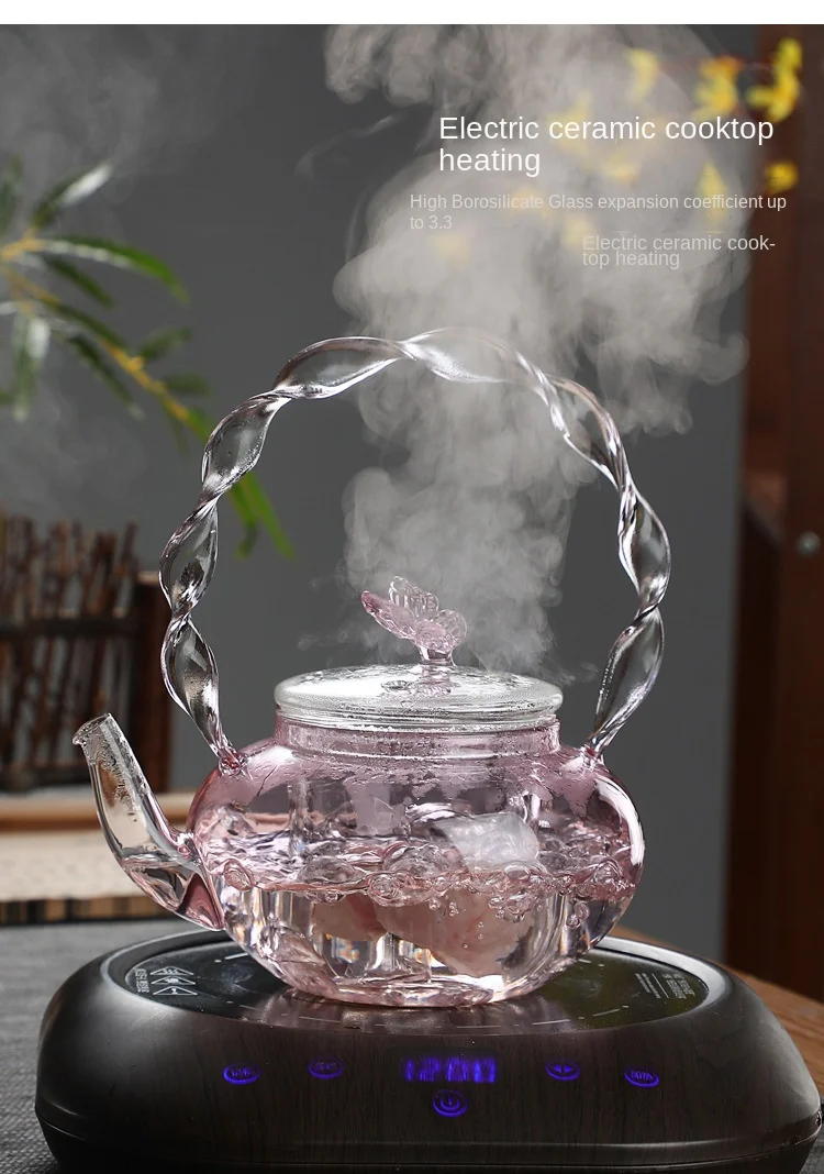 Title 6, Hochwertige Teekanne aus Borosilikatglas mit ge...