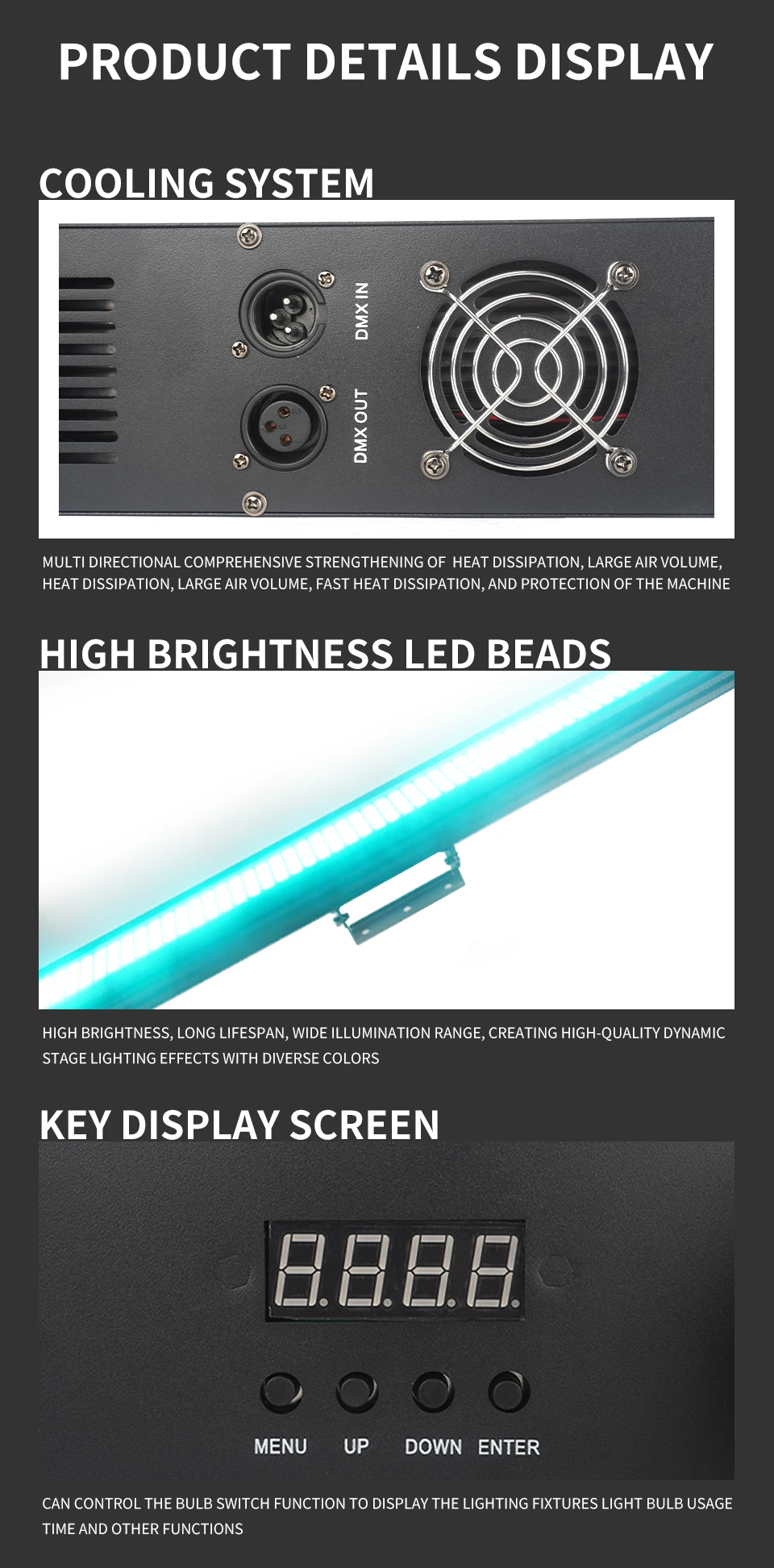 New Product DJ Disco Bar RGB Strobe light LED DMX512 Stage pixel effect Flashing