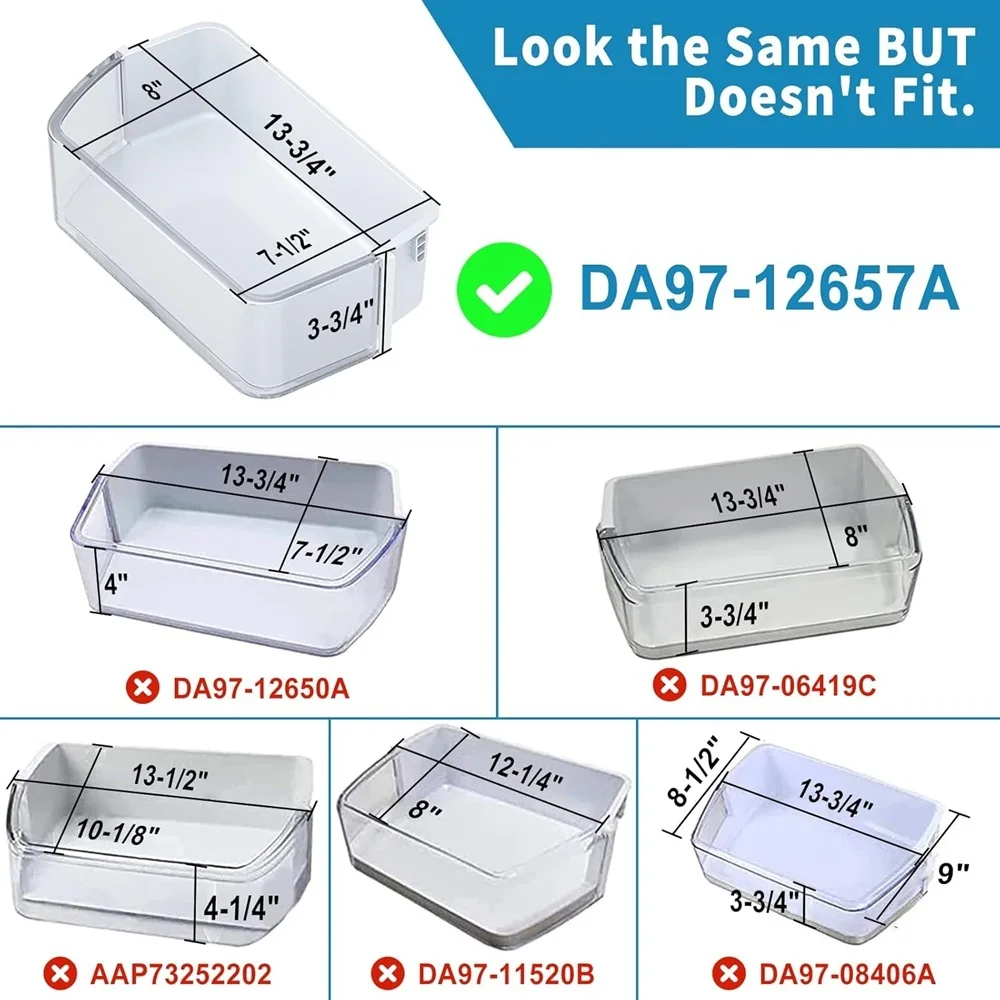DA97-12657A Refrigerator Door Shelf Replacement (LEFT Side) for Samsung RF262BEAESR, RF261BEAESR RF260BEAESG, RF260BEAESR