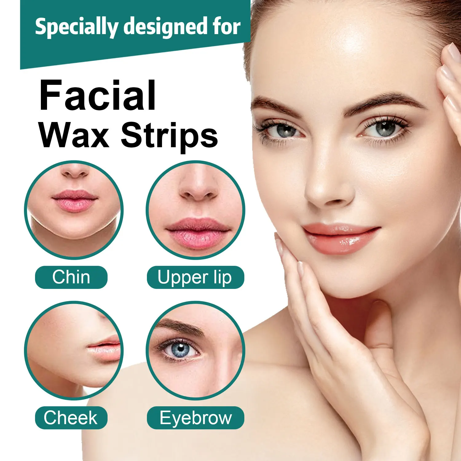 Anglearea Facial Lip Wax Strips 12 pcs equals 24 pcs Double sided use For Face Chin Upper Lip Eyebrow Beard Hair Removal depilatory wax strips