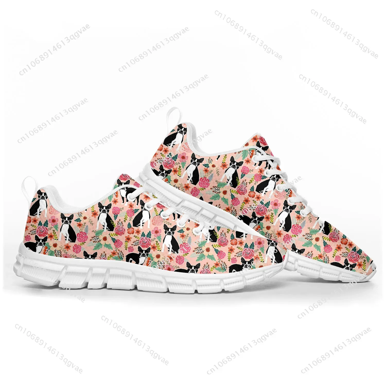 Boston Terrier Sports Shoes Mens Womens Teenager Kids Children Customized Sneakers Tailor Made Shoe High Quality Couple White