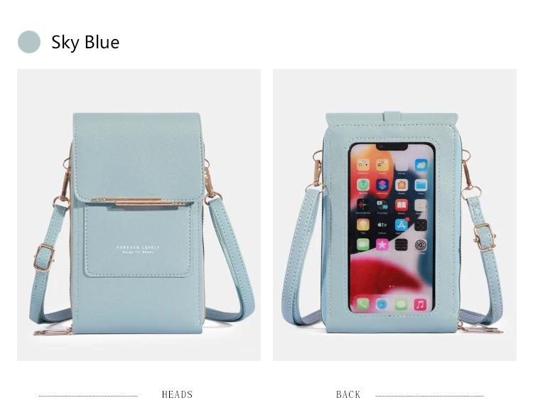 Touchscreen-Handy tasche, Mini-Klappe-Umhängetasche, Mode-Kunstleder-Geldbörse, vertikale Geldbörse mit Kartens ch litzen – Detail 21
