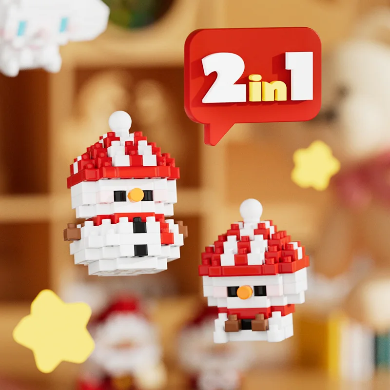 Festive Holiday Tree Particle Building Set - Creative Micro Bricks Educational Toy