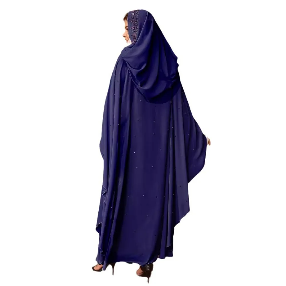 Kaftan Dubai Abaya Turkey Muslim Chiffon Maxi Dress Islam Clothing African Dresses for Women Boubou Robe Djellaba Femme 2024