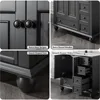 36" Bathroom Vanity Sink Combo Vintage Style with Painted Solid Wood Construction Undermount Ceramic Sink W/Matte Faucet Drain 6