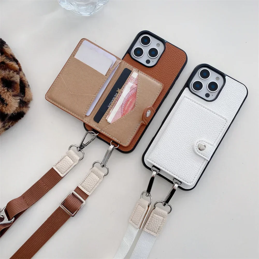 Leather Crossbody Wallet Phone Case with Card Slot and Coin Purse