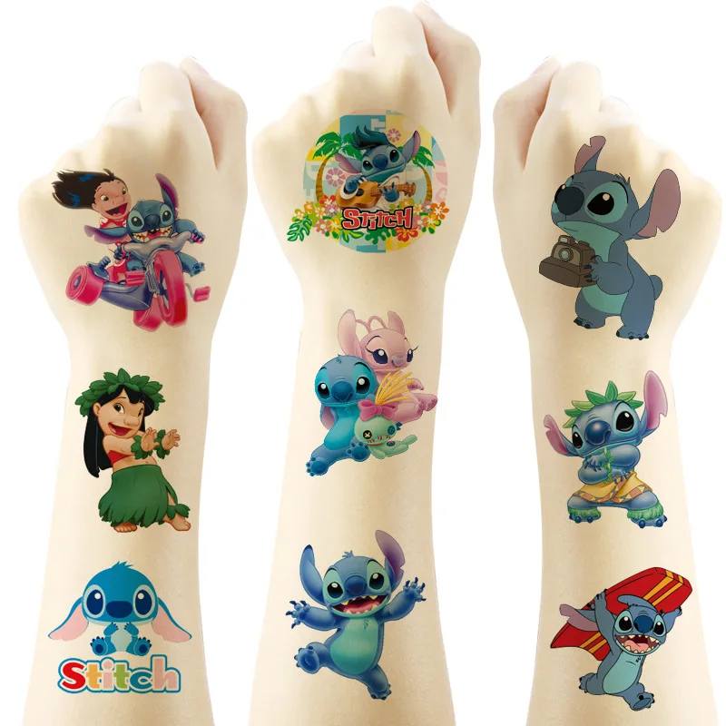 New Interstellar Baby Stitch Cartoon Tattoo Stickers Children Stitch Water Transfer Disposable Tattoo Stickers Toys Kawaii Gift 2