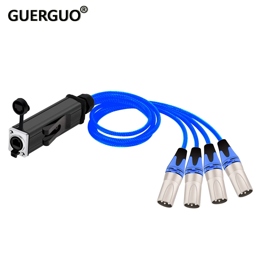 

4 Channel 3 Pin Audio Network XLR Cable for Stage Sound Lighting and Recording Studio Male and Female XLR to RJ45 Ethercon DMX