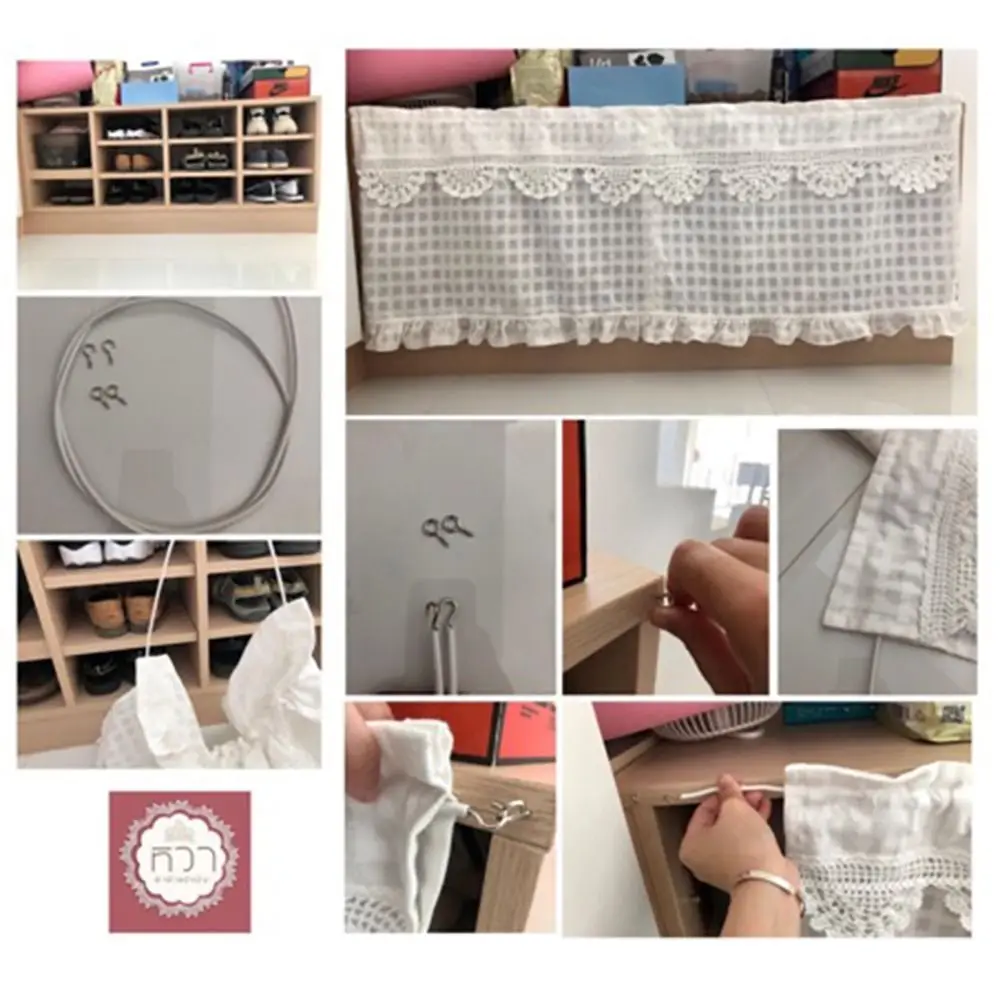 1 Satz langlebiges 2/3/4/5 Meter Vorhangfederseil aus PVC-Stahl mit HAKEN AUGEN Fensterschnur Kabelnetz Weißer Vorhangschienendraht – Detail 22