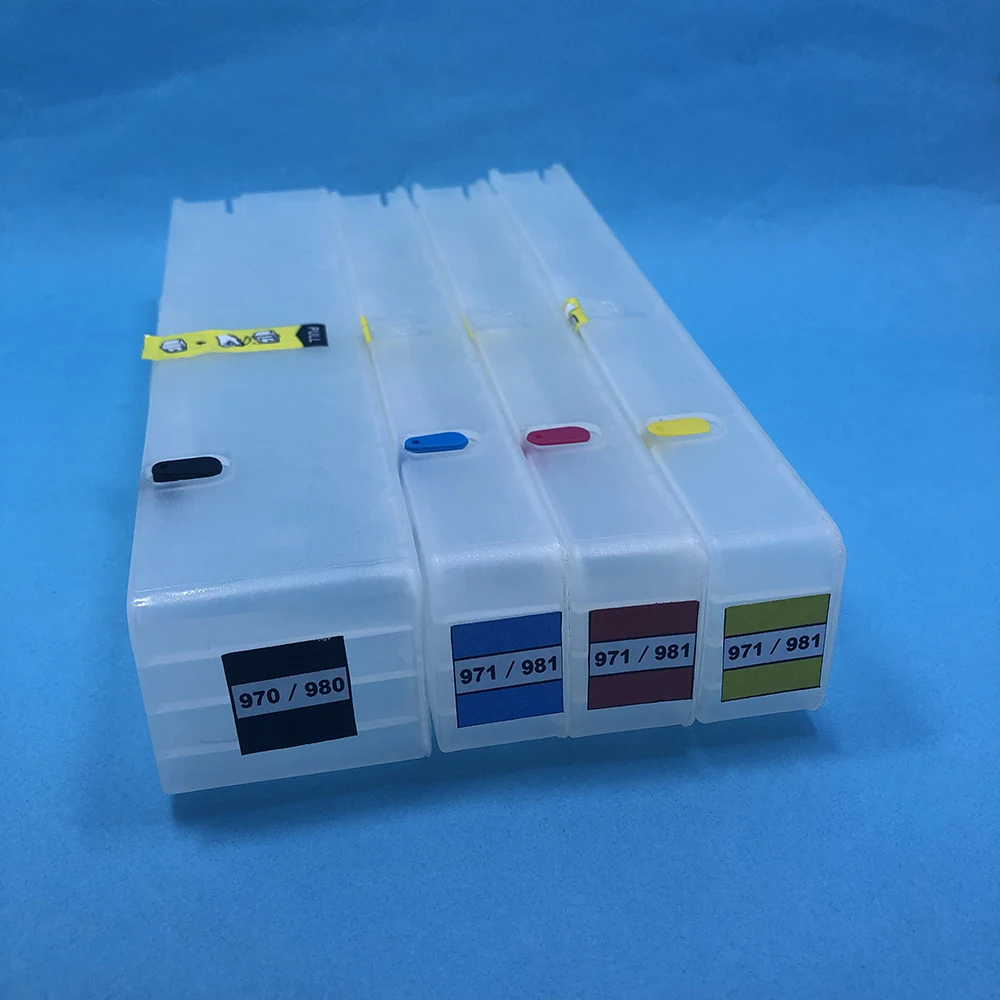 

Empty refillable ink cartridge without chips Replacement ink cartridge for HP980 981 for HP 970 970 for Officejet Pro X451dn