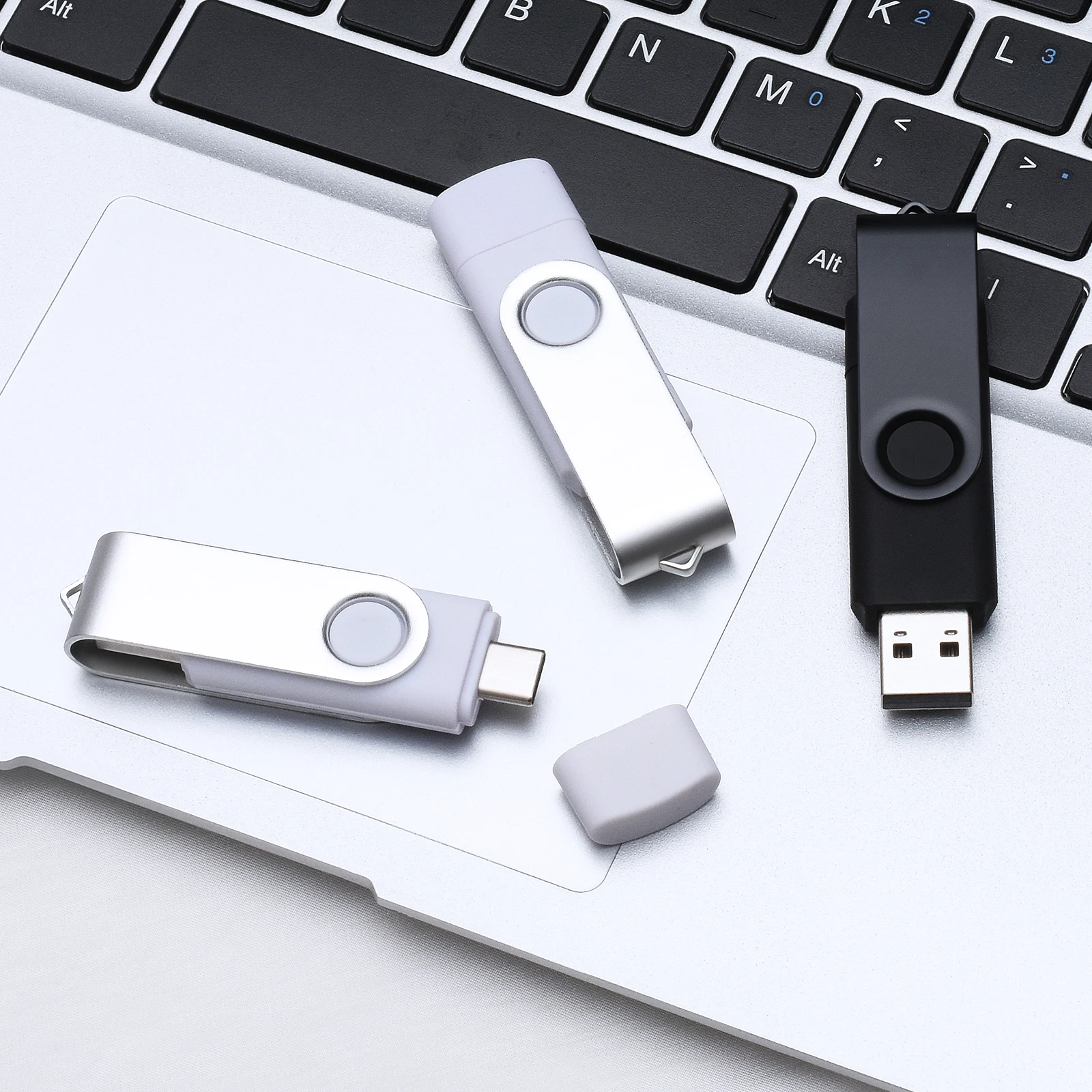 선물 상자 무료 맞춤 로고 USB 플래시 드라이브 128MB 256MB 1GB 2GB 타입-C 듀얼 사용 회전형 펜드라이브 128GB 64GB 32GB 사진작가용