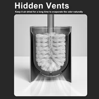 Wall Hanging Toilet Brush with Holder Long Handled Silicone Toilet Brush Soft Bristles WC Cleaning Brush Bathroom Accessories 5