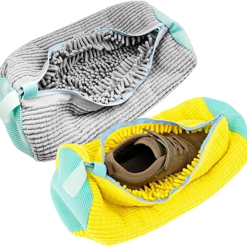 1/2PCS Wash Shoes Bag Padded Net Laundry Shoes Protector Fluffy Fibers Polyester Washing Shoes Machine Laundry Bag Drying Bags