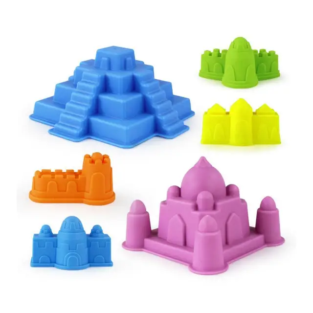 6 Pcs/set Creative Castle Sand Clay Mold Building Pyramid Sandcastle Beach Sand Toy Bath Interactive Funny Game Beach Toys 1