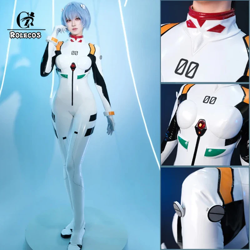 ROLECOS EVA Ayanami Rei Combat Suit Cosplay Costume Ayanami Rei Costume Halloween Carnival Party Women Jumpsuit Outfit Fullset - AliExpress 200000532