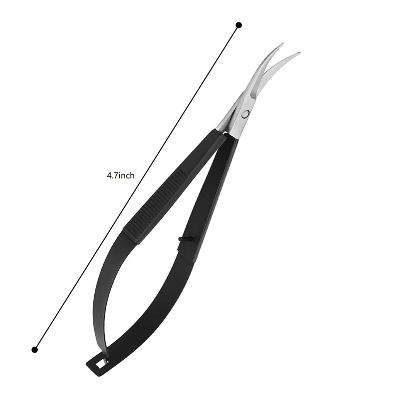 Embroidery Scissors - 4.7Inch Ergonomic Curved Spring Brow Shaping Scissors, Stainless Steel Squeeze Sewing Scissors Easy To Use 6