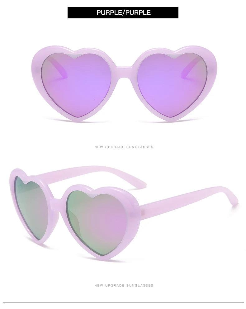 Mode Polarisierte Pfirsich Herz Sonnenbrille Beliebte Fantasy Gradient Brillen Anti UV Sonnenbrille Bunte Regenbogen Design UV400 – Detail 15