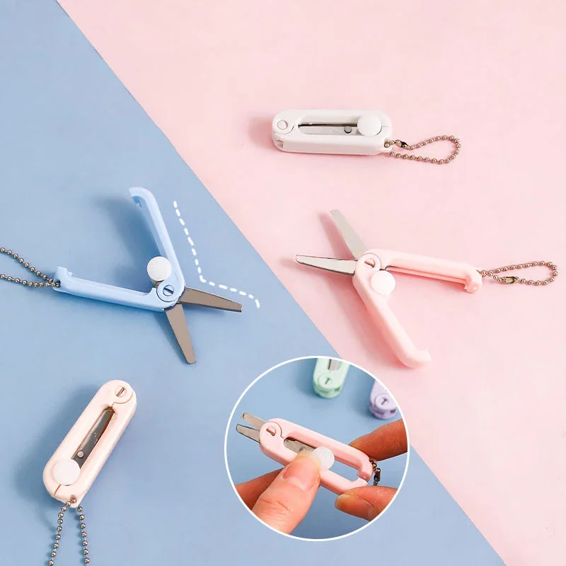 

Stationery Office Korean School DIY Supplies Cutting Scissors Portable Tool Kawaii Mini Keychain Knife Folding Paper Cute Cutter
