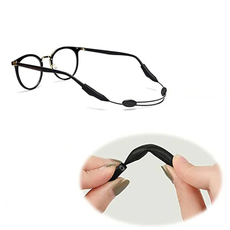 5-teiliger universeller verstellbarer Brillenhalter für Sport-Sonnenbrillen, rutschfestes Seil, Unisex-Gurt, Schutzbrillenhalter, einziehbar – Detail 3