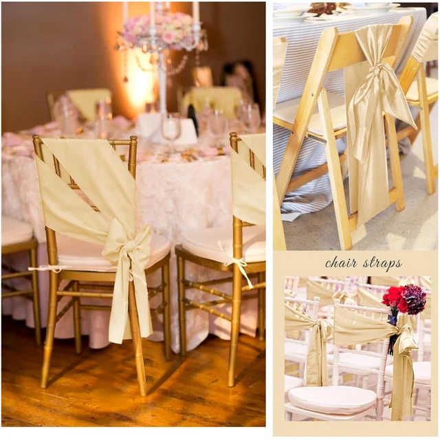 Ceintures de chaise en satin pour chaise de mariage, nœud papillon, cravate en ruban pour banquet de mariage, fête de Thanksgiving, hôtel, anniversaire, décoration de chaise de banquet 4