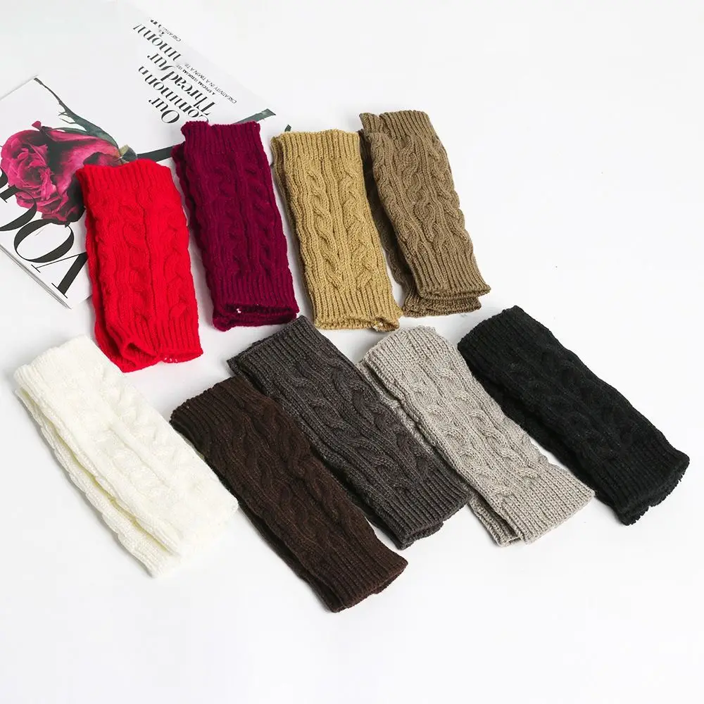 

Twists Gloves Winter Gloves Simple Touch Screen Outdoor Riding Mittens Knitted Gloves Wristband Windproof Wool Gloves Outdoor