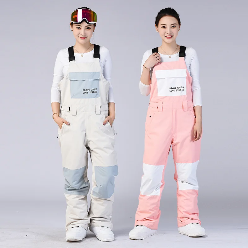 

Women Ski Pants Brand New Outdoor Sports Suspenders Trousers Overalls Windproof Waterproof Warm Winter Snow Unisex Ski Jumpsuit