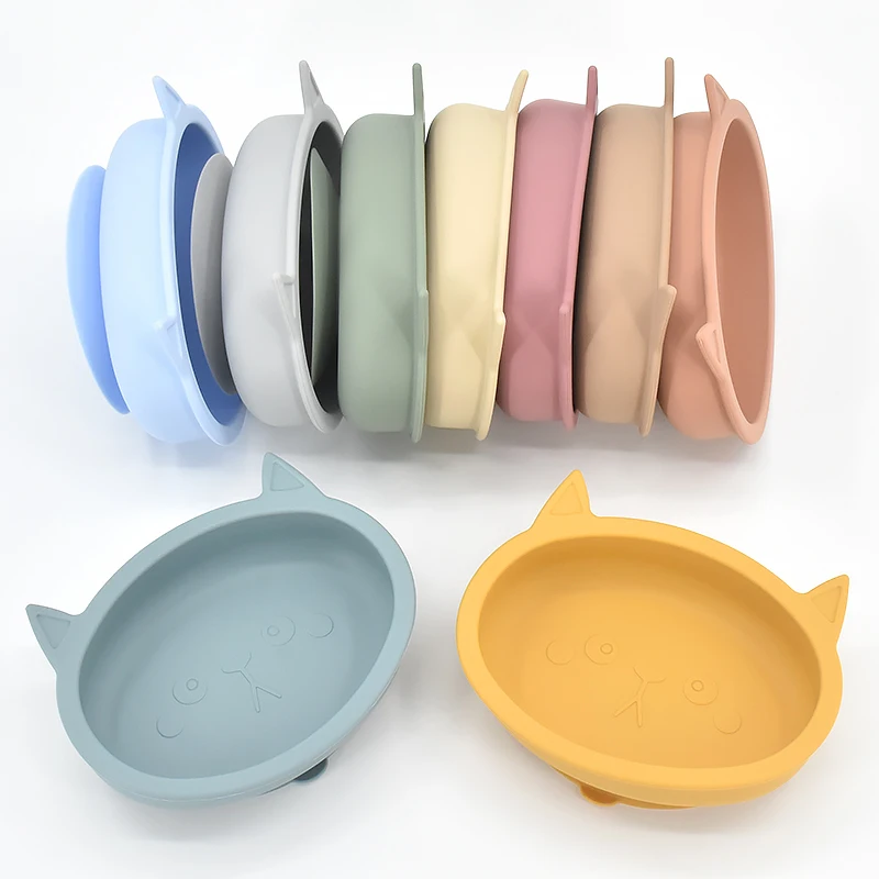 Baby Silicone Feeding Plate Silicone Sucker Bowl for Kids Waterproof Suction Bowl BPA Free Children's Dishes Kitchenware 4