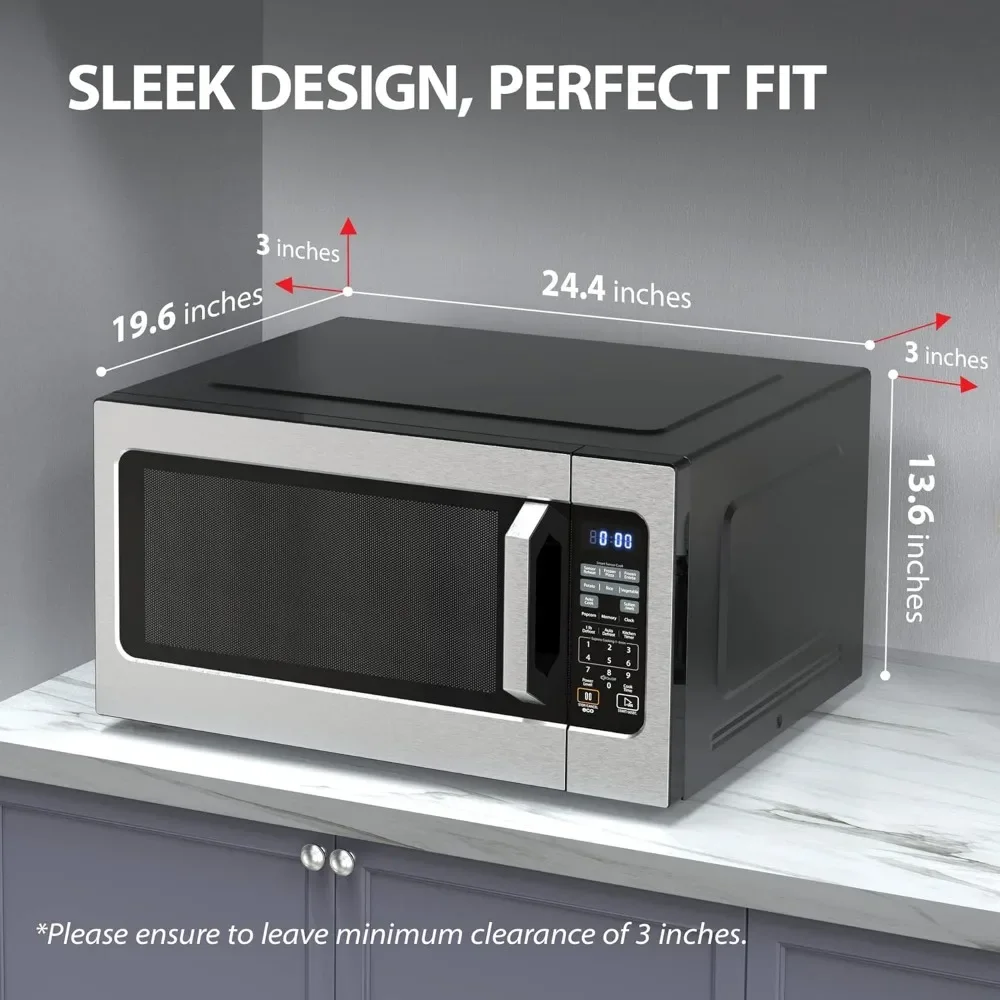op Microwave with Smart Sensor, 6 Menus, Auto Defrost, ECO Mode, Mute Option & 16.5" Position 3