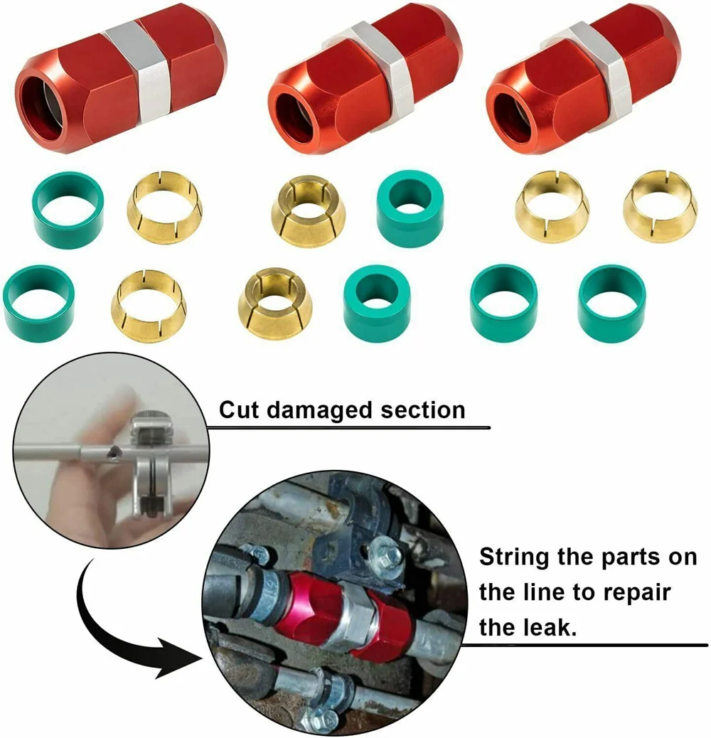 AC Line Repair Kit – TR14.5M For 14.5mm O.D. Tubes, Flexible Splice For Steel Or Aluminum AC Lines (6 Lengths)