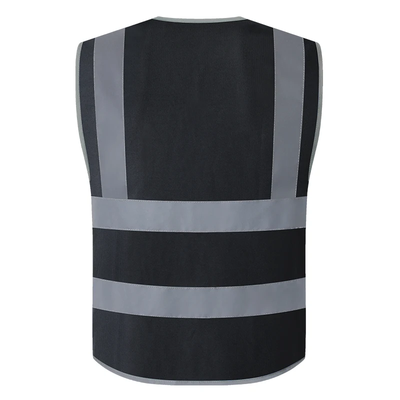 Visindark Blue Reflective Safety Vest With 9 Pockets - High Visibility Work Vest For Men & Women - View #8