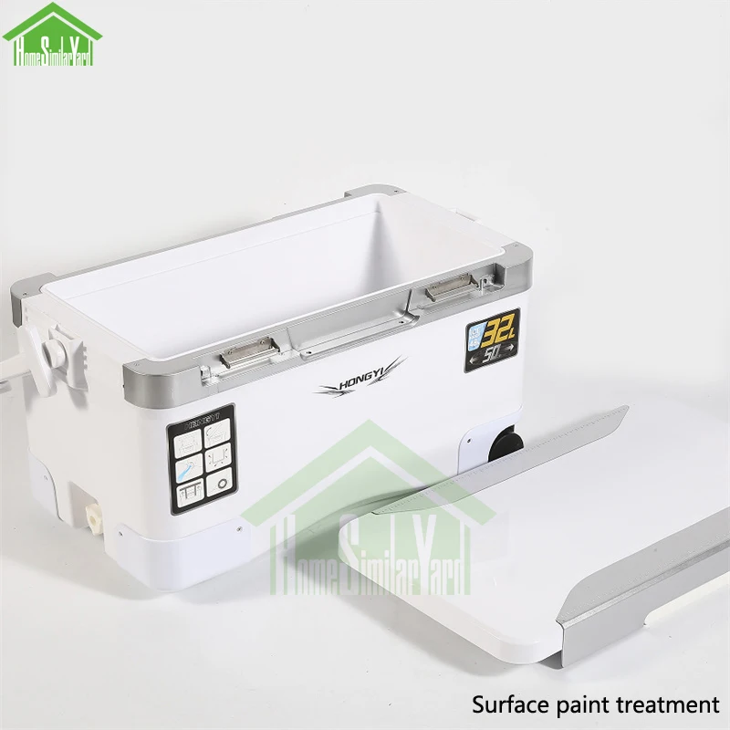 32L Camping Cooler Box Picnic Fishing Large Capacity Painting Keep Cold Trolley Box 24-72H Insulation Food Storage