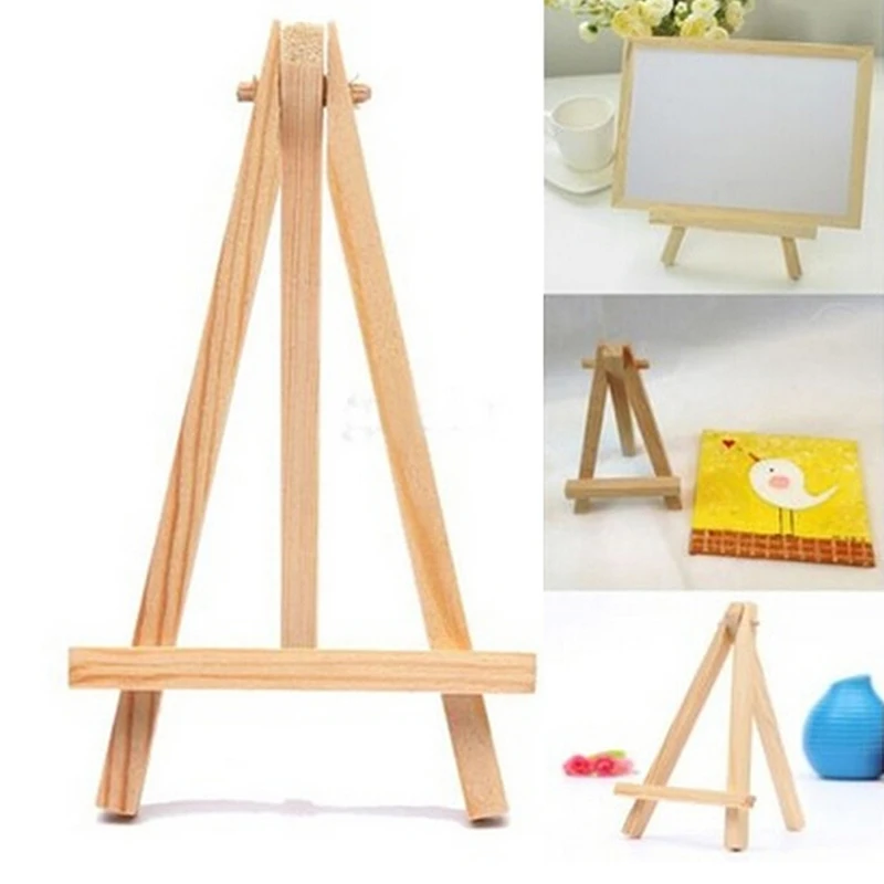 Supvox Mini Wood Easel Set Small Painting Display Stand with canvases Art Supplies for Painting Drawing Craft for Kids 10x10cm 