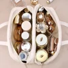 Large-Capacity Double Layer Travel Cosmetic Bag Portable PU Makeup Pouch Women Waterproof Bathroom Washbag Multifunctional Bag 3