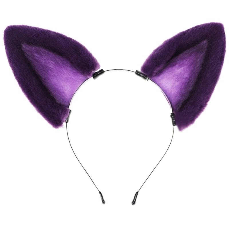 

A2ES Cartoon Ears Costume Wolf Hair Hoop Furry Kitten Headwear for Live Show