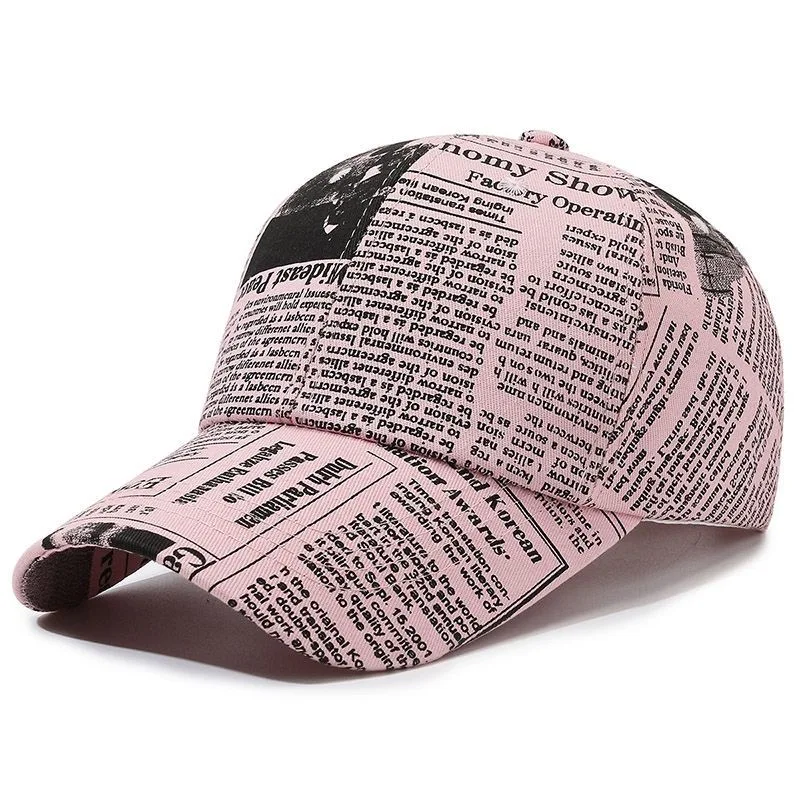 Heißer Verkauf Unisex Casual Graffiti Zeitung Design Baseball Kappe Straße Hip Hop Sonnencreme Outdoor Hut Für Frauen Und Männer – Detail 9