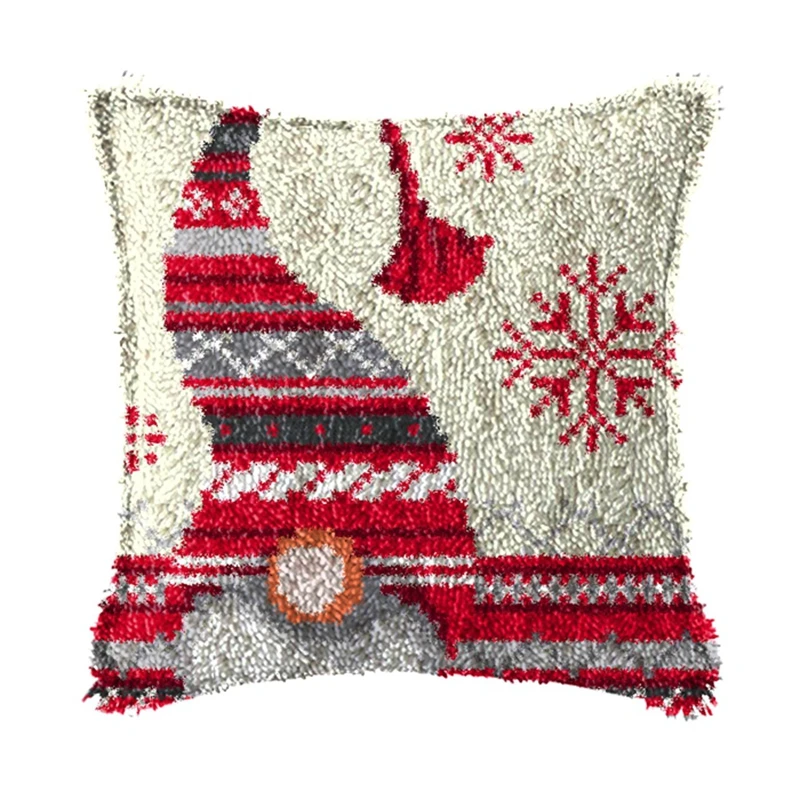 Christmas Cartoon Embroidery Pillow Knoop Pakket Needlework Set Latch Hook Cushion Button Package DIY Cross Stitch Family Decor