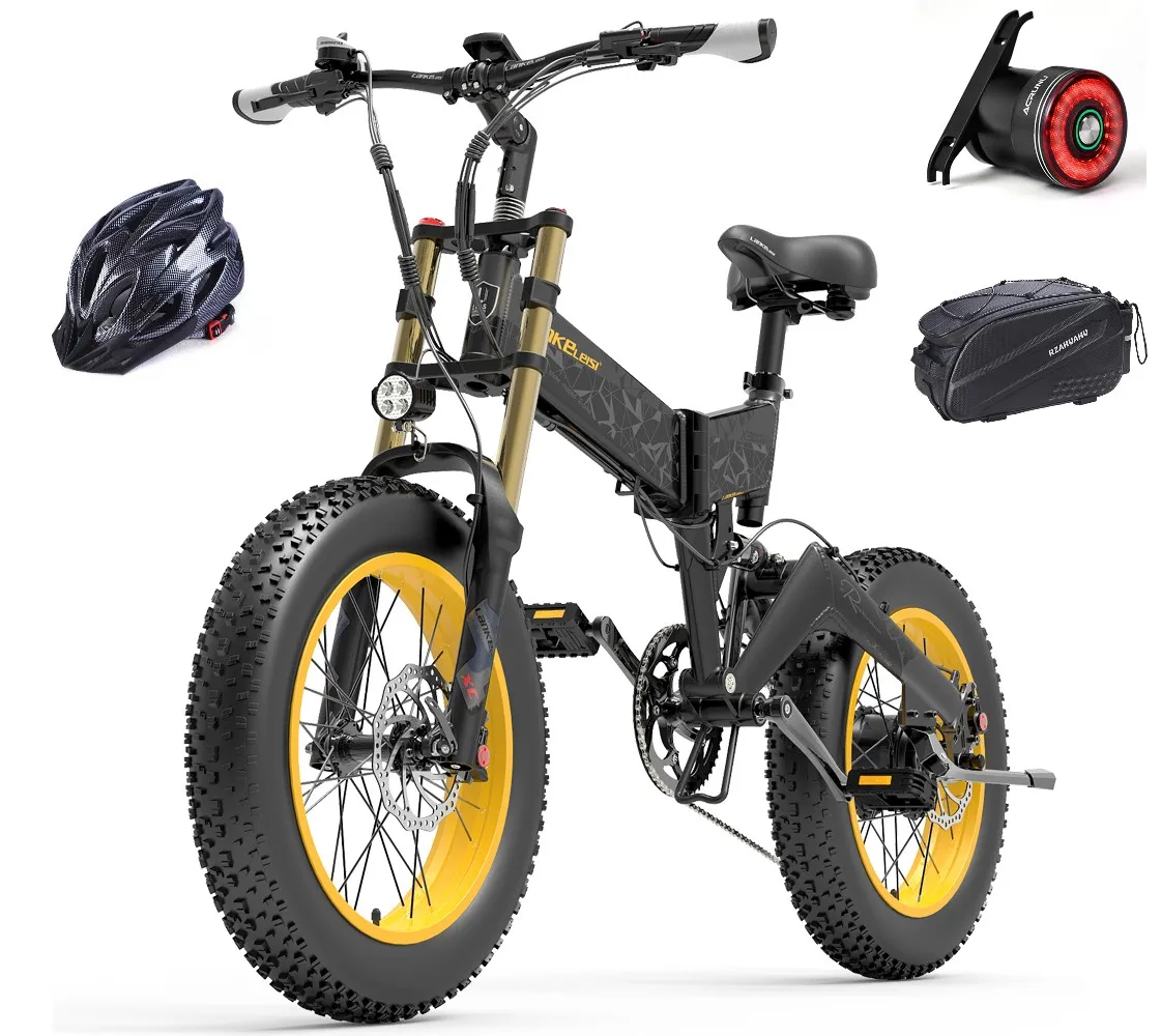 Bicicletta Elettrica Lankeleisi X3000 Plus-Up Pieghevole 1000W Motore 48V 17.5Ah 20*4.0 Pneumatico Grande Forcella Anteriore