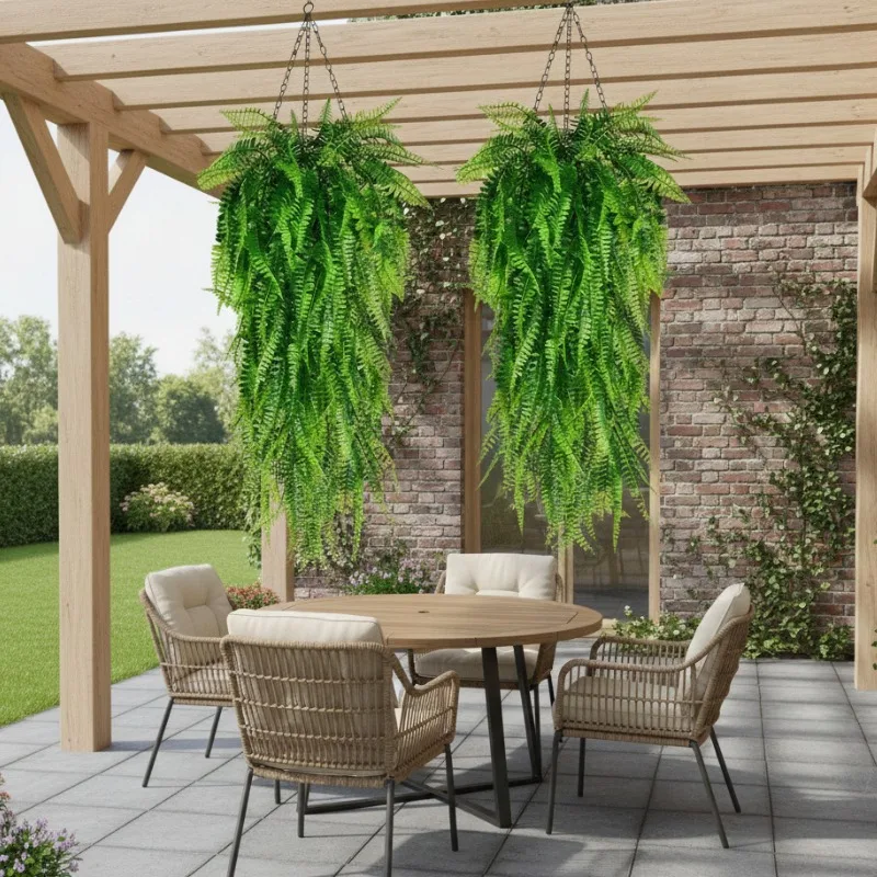 Plantes suspendues artificielles en herbe de Persie, simulation de plantes suspendues, plantes vertes suspendues, décoration de plafond intérieure, vigne de fleurs 1