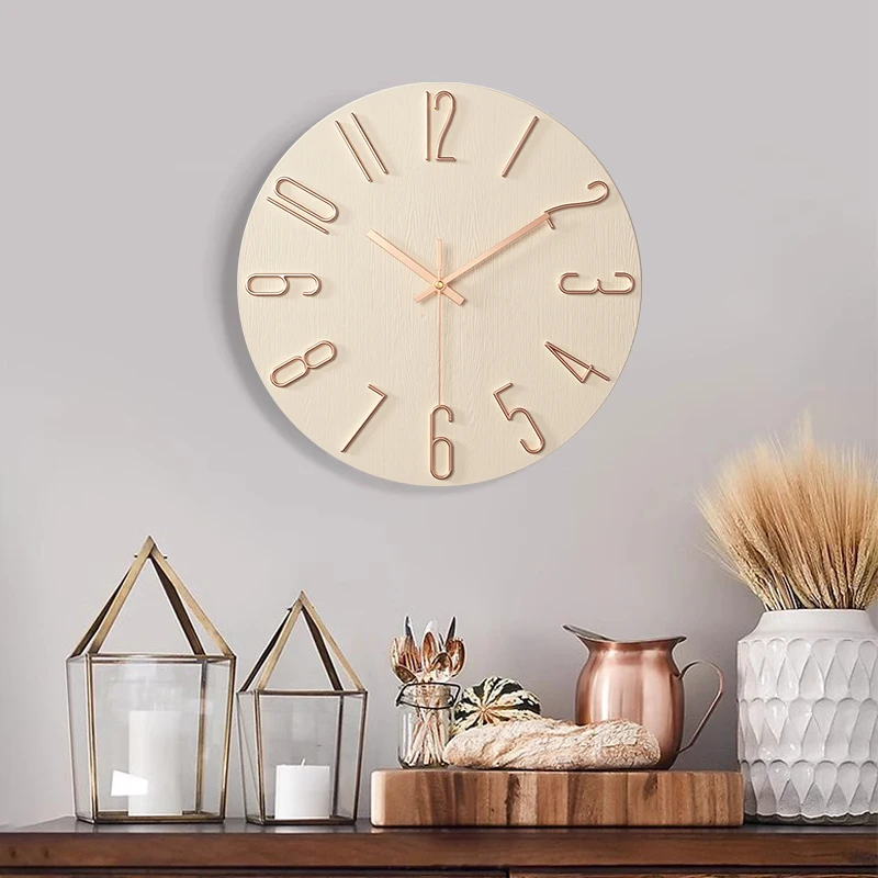 12Inch Frameless Golden Numerals Wall Clock