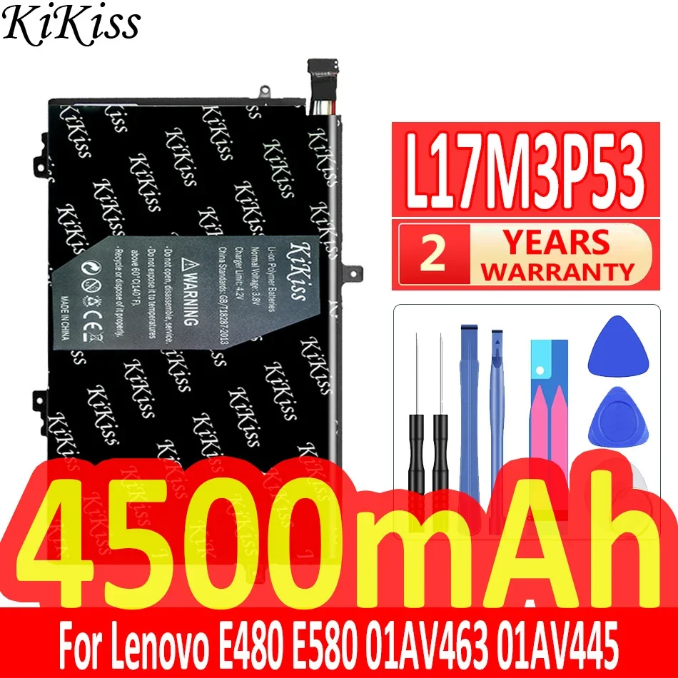 

Мощная батарея 4500 мАч KiKiss L17M3P53 для ноутбука Lenovo ThinkPad E480 E580 R480 R580 01AV463 01AV445 01AV466